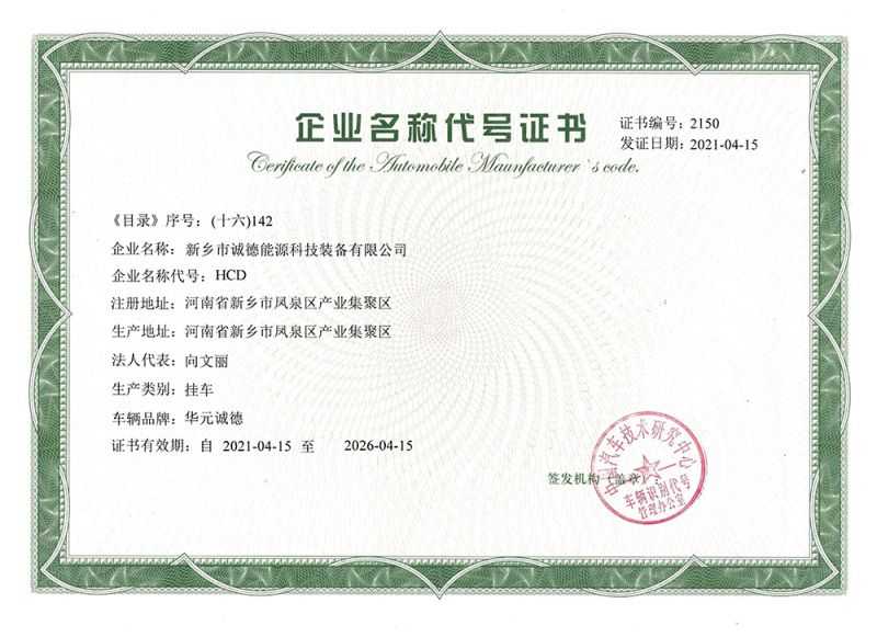 企業名稱代號證書